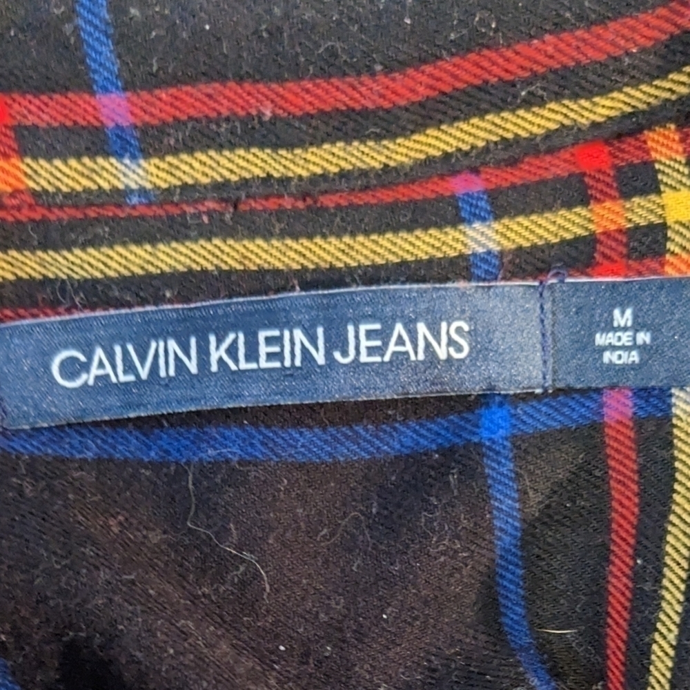 CALVIN Klein 1/4 button front flannel, size M - Picture 6 of 9